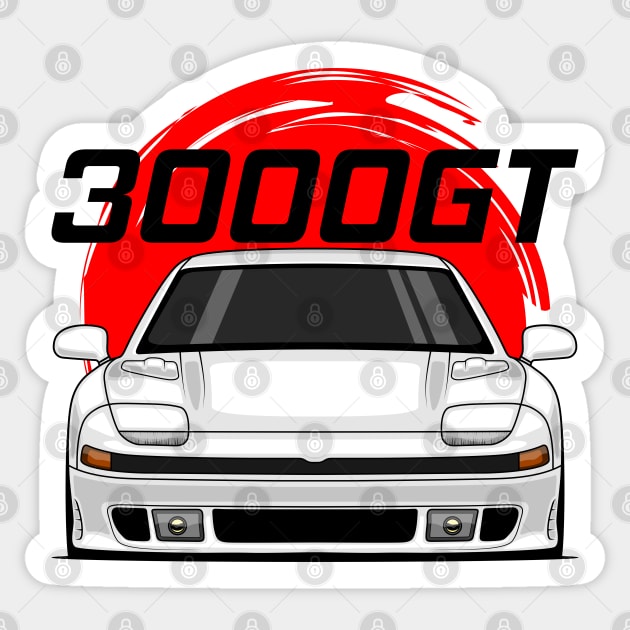 Front White 3000GT 1990 1993 JDM Sticker by GoldenTuners